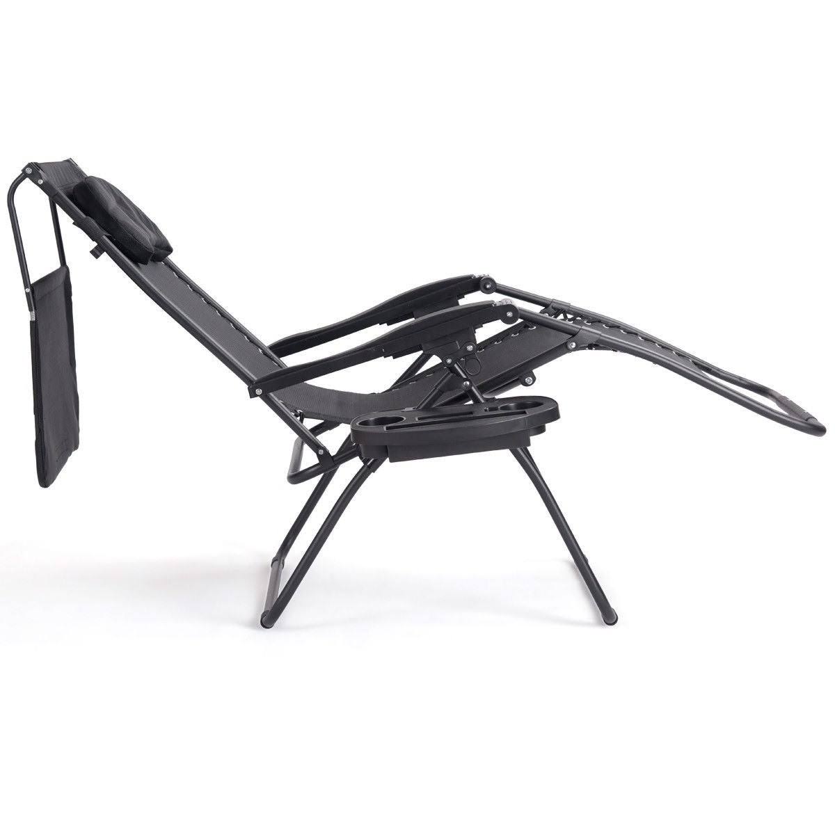 Folding Recliner Lounge Chair with Cup Holder V8489