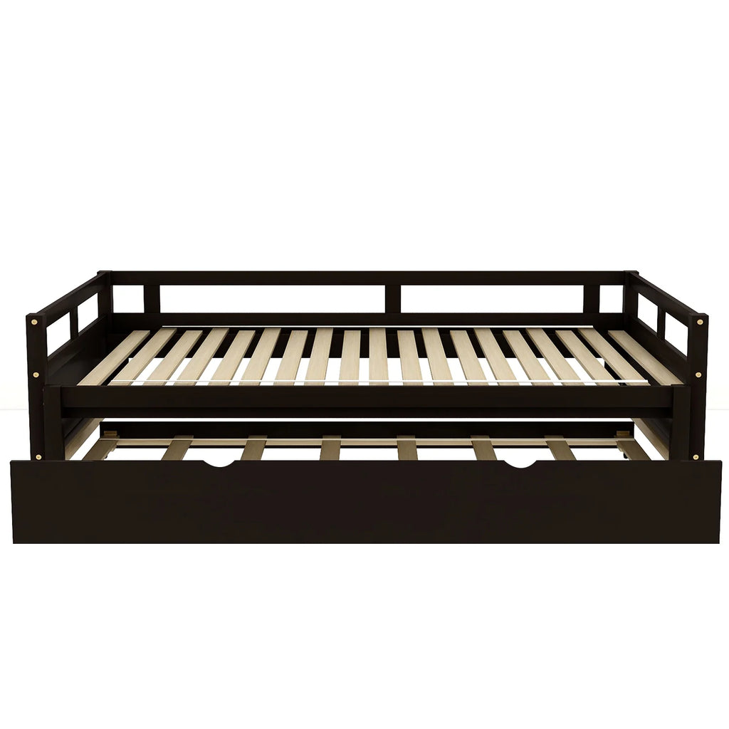 Wood Twin Size Daybed with Double Trundle F45766