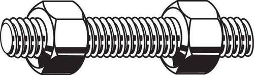 1-1/4 inch-8 x 14-1/2 inch Plain Carbon Steel Fully Threaded Studs, 6 Pk X4982