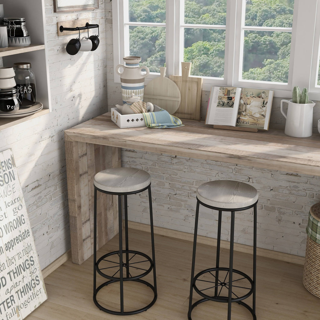 Rustic Metal Barstools Set of 2 T6684