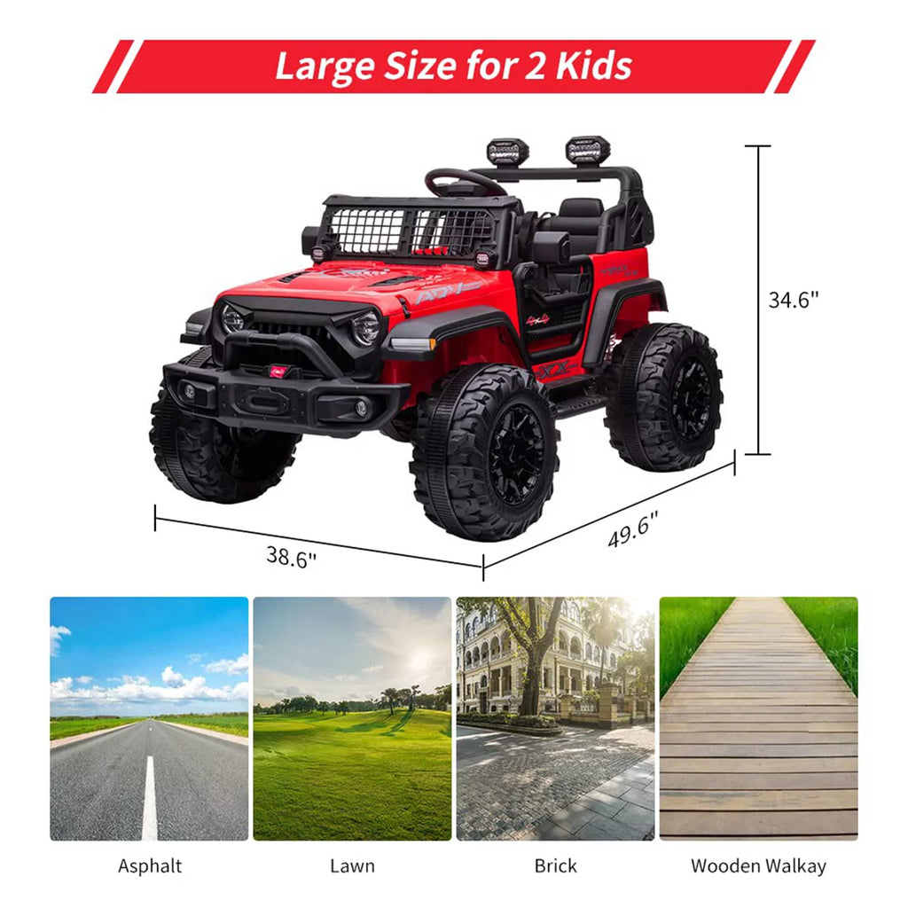 2-Seater Kids Ride on Car with Remote Control, 24V Electric Vehicle Toy with Storage Space, Red Z584849
