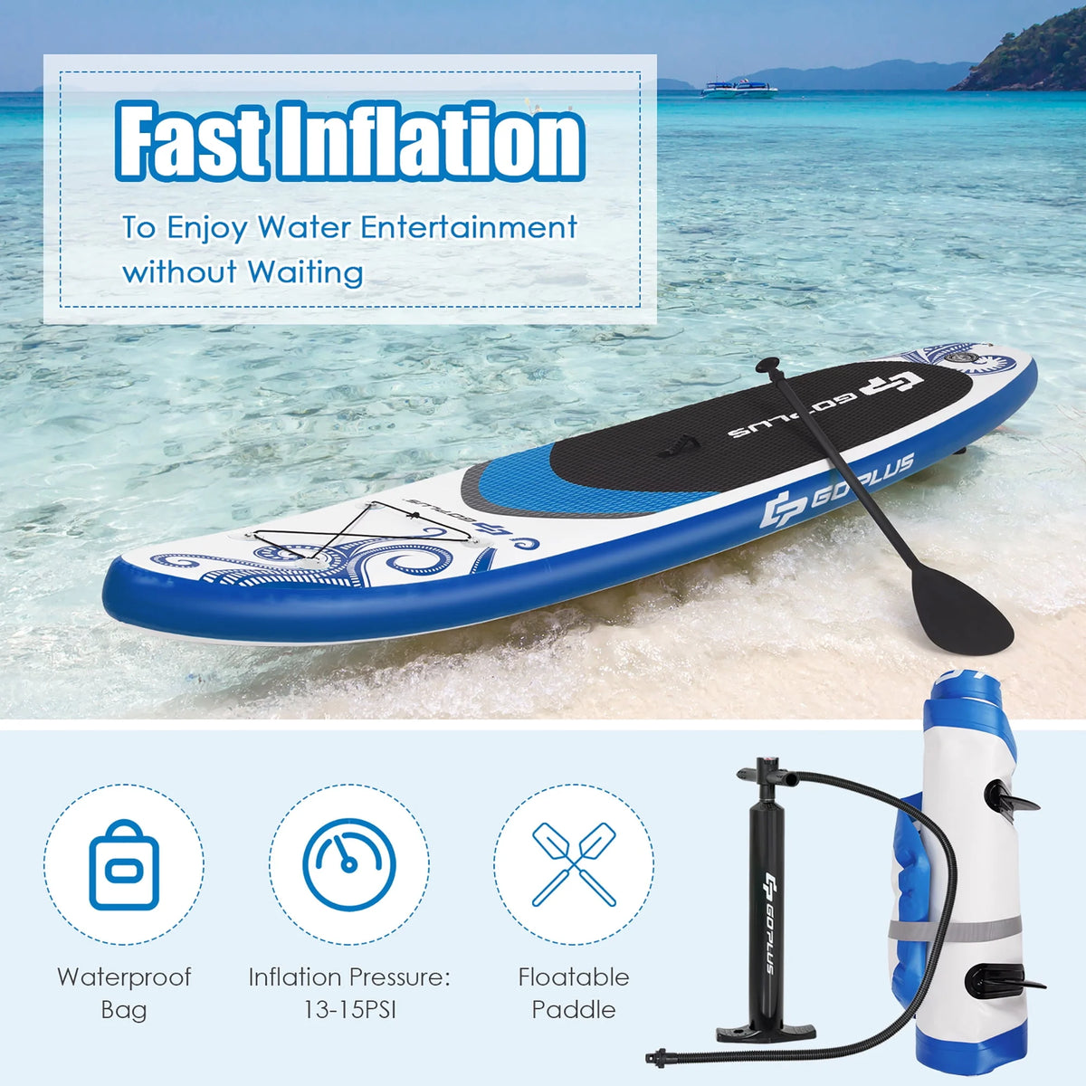 10.5' Inflatable Stand Up Paddle Board T86941