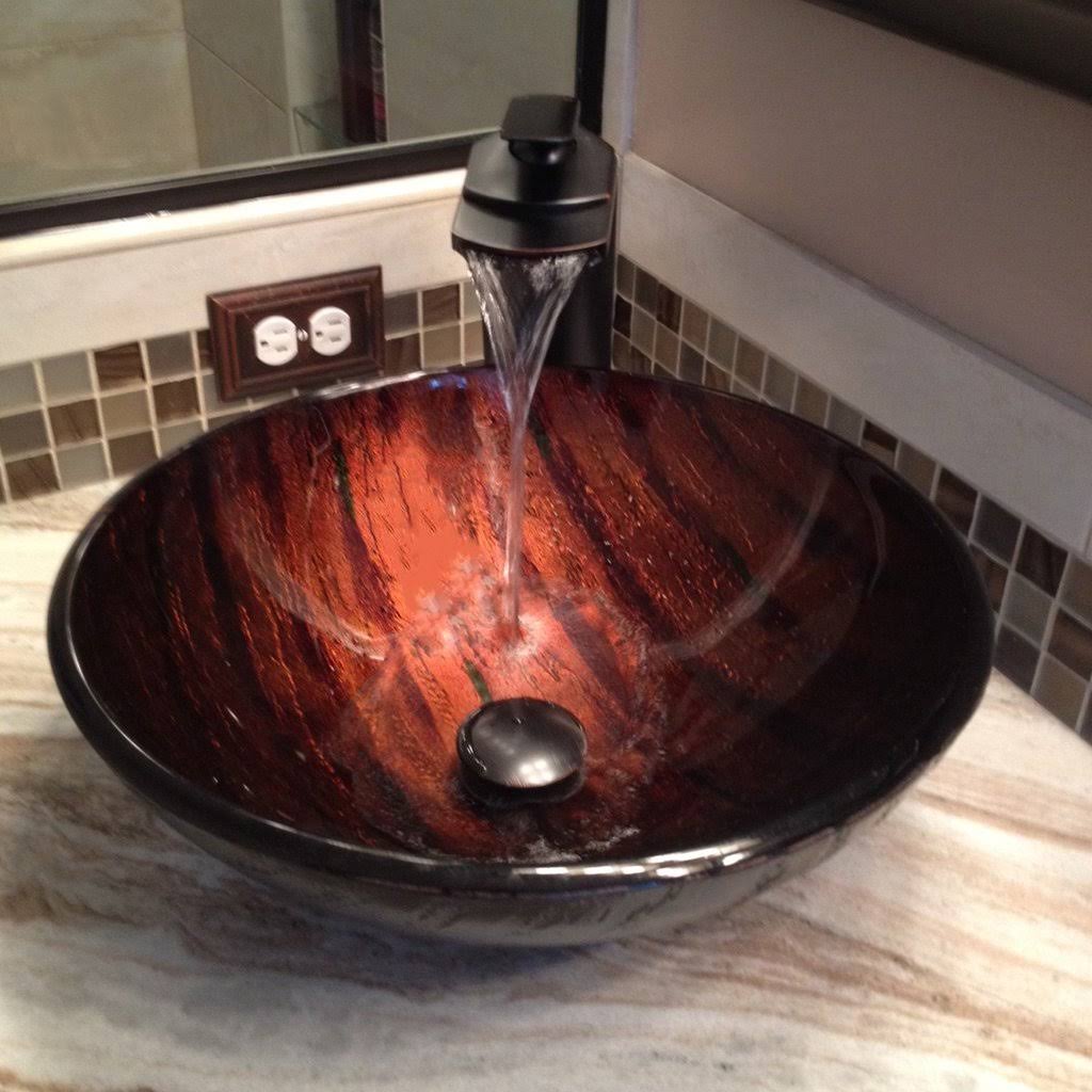 Glass Vessel Bathroom Sink Set A85404