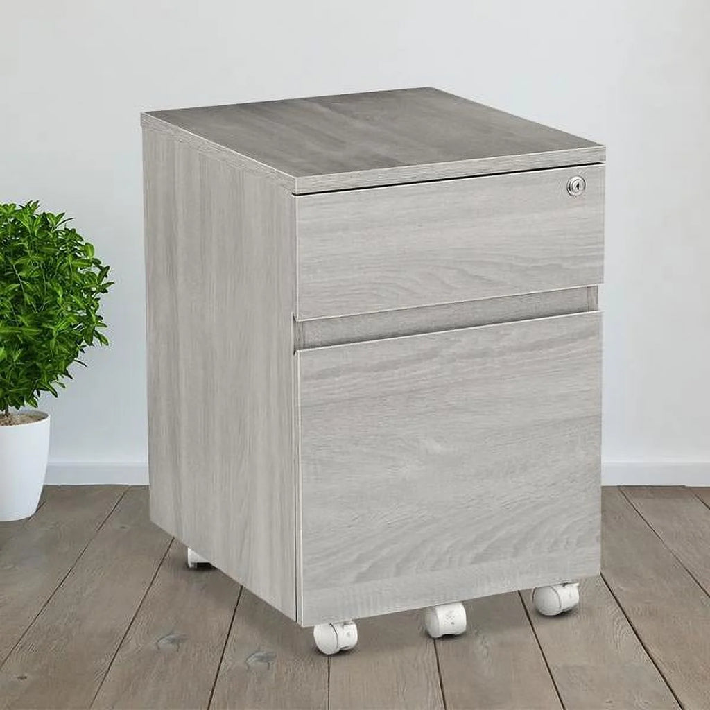 Grey Two Drawer Vertical Filing Cabinet with Lock G983768