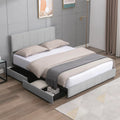 Full Size Platform Bed Frame with 4 Storage Drawers and Headboard C669012