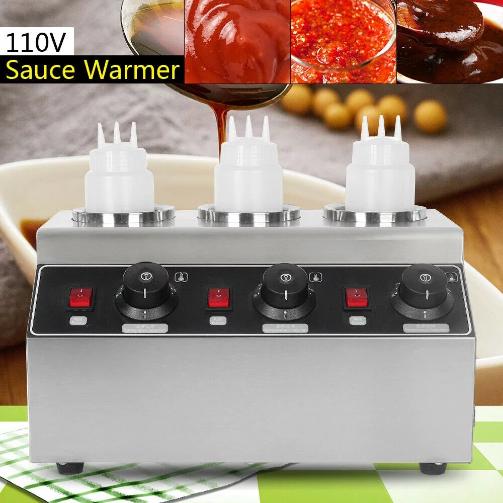 240W Electric Sauce Warmer 3 Bottles Z531