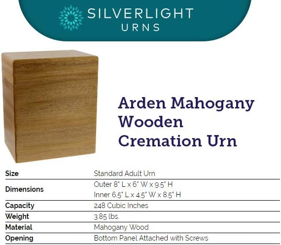 Mahogany Wooden Cremation Urn S2483