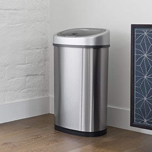 Automatic Touchless Infrared Motion Sensor Trash Can, 13 Gal 50L, Stainless Steel R778