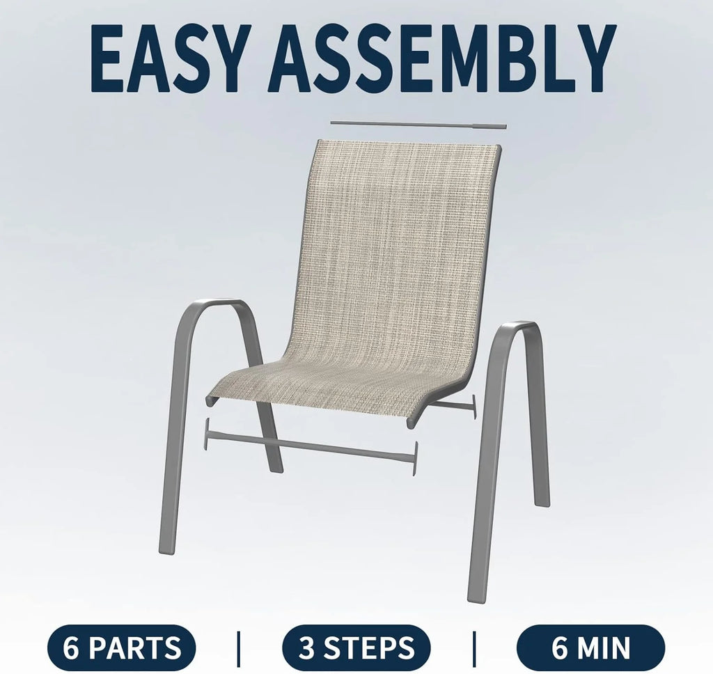 Brown Set of 4 Stackable Patio Chairs I883