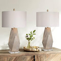 32 1/2" Tall Geometric Mid Century Modern End Table Lamps Set of 2 Champagne Gold J4175