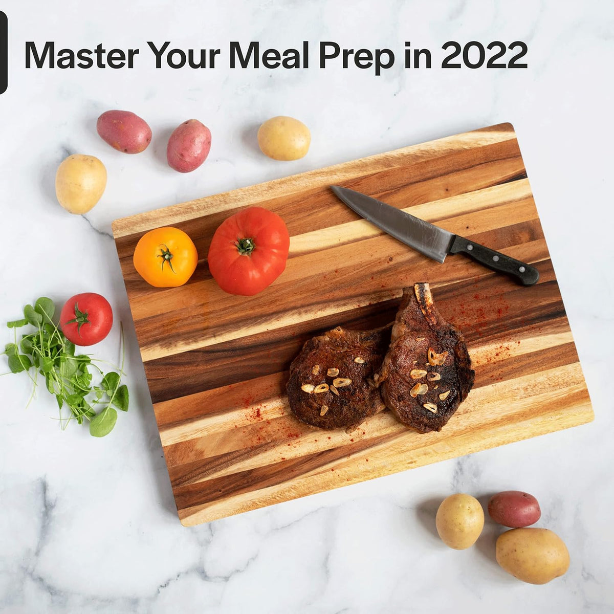 Large Wood Cutting Board 17x12 Inch Reversible Hardwood Pack of 2 N601780