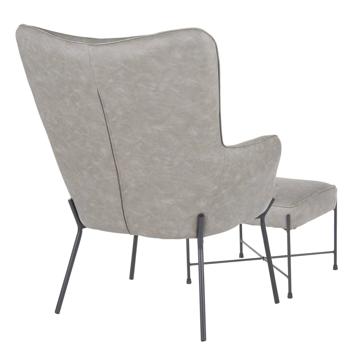 Faux Leather Lounge Chair with Ottoman J30774