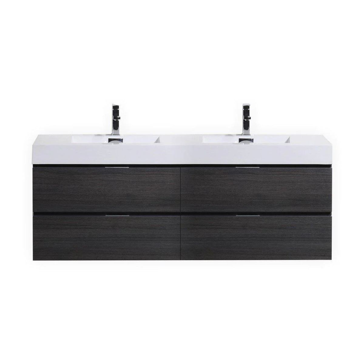 72 in. Double Sink Wall Mount Bathroom Vanity Gray Oak N290