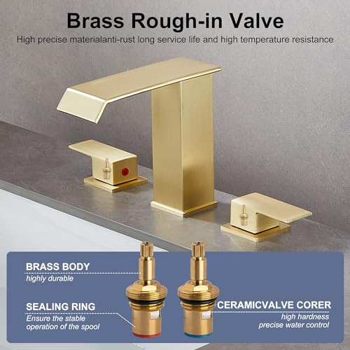 White Gold Single Handle Vessel Sink Faucet with Pop Up Drain S8708