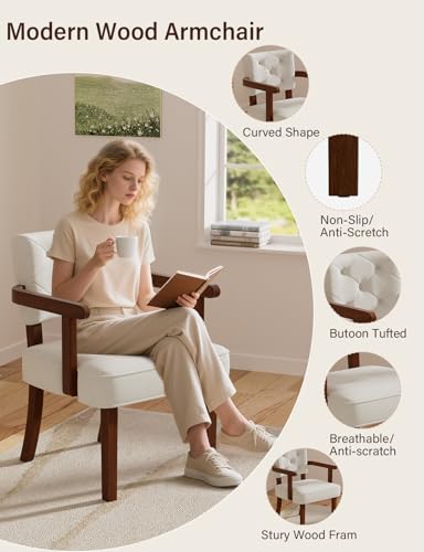 Small Grey Upholstered Armchair with Tufted Backrest P10068