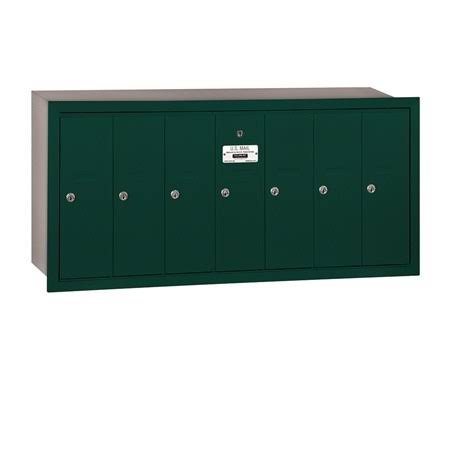 7 Door Sandstone Recessed Mounted Vertical Mailbox P9553