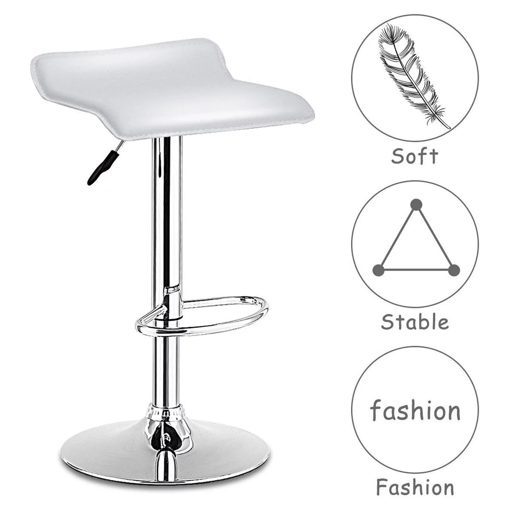 Set of 2 White Adjustable Swivel Bar Stools B826457