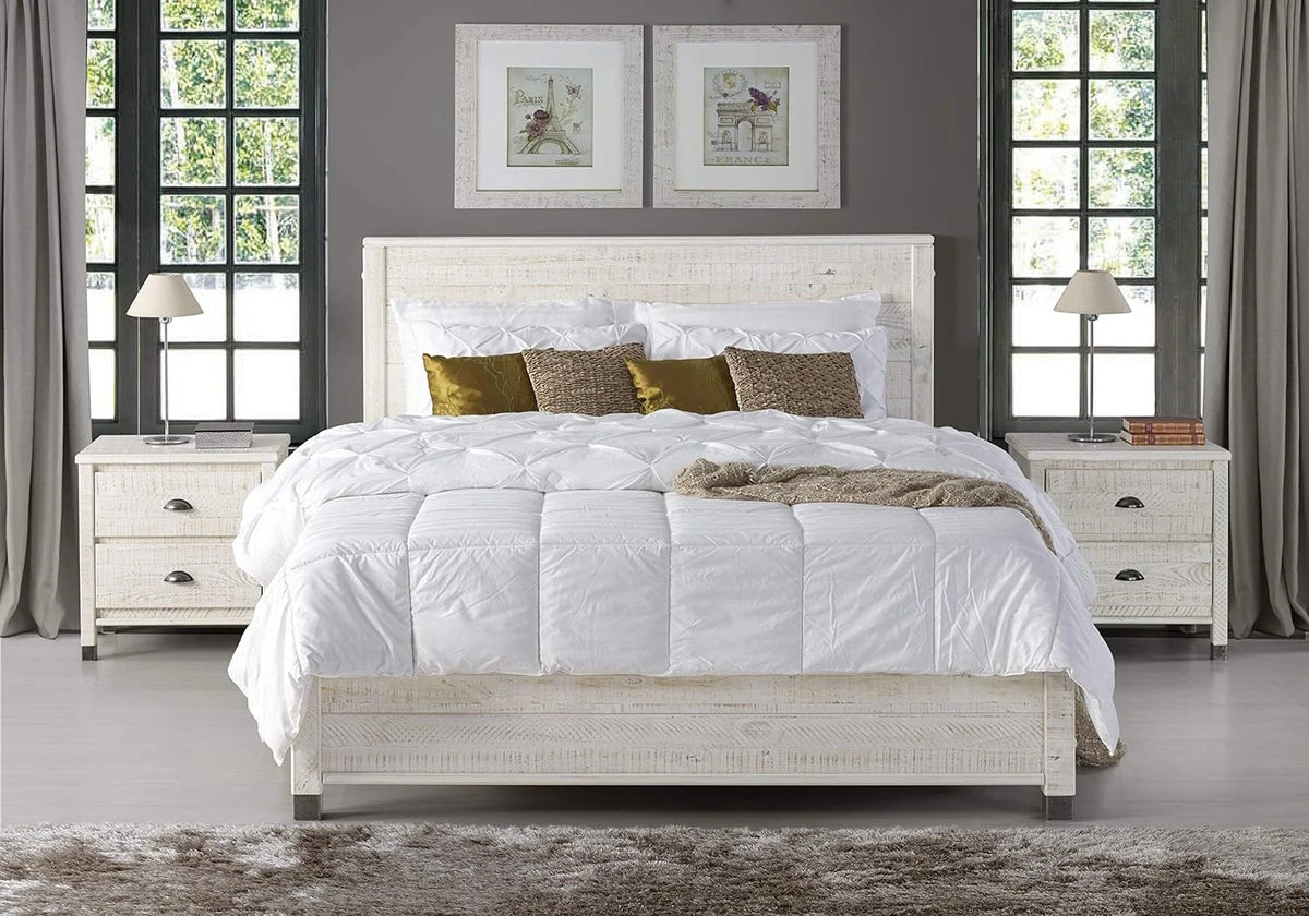 Queen Size White Platform Bed G280