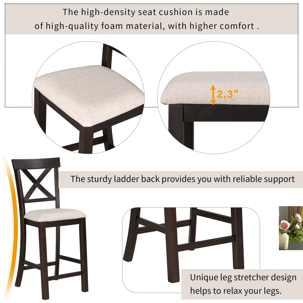 6-Piece Counter Height Dining Table Set N1800