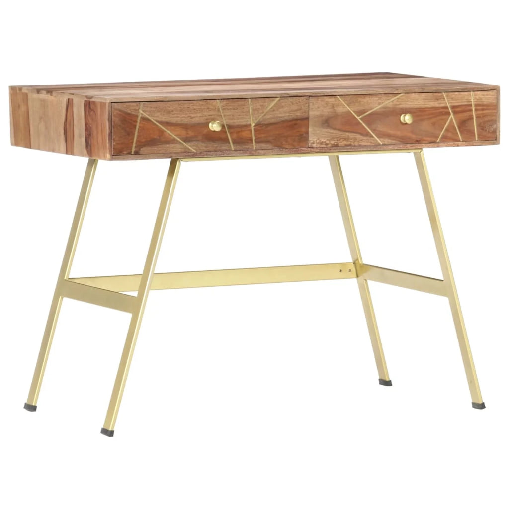 Sheesham Wood Writing Desk with 2 Storage Drawers L45036
