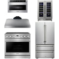 36 Gas Range, Range Hood, Refrigerator, Microwave and Wine Cooler A247065