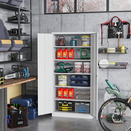 Locking Metal Storage Cabinet with 5 Adjustable Shelves G3607