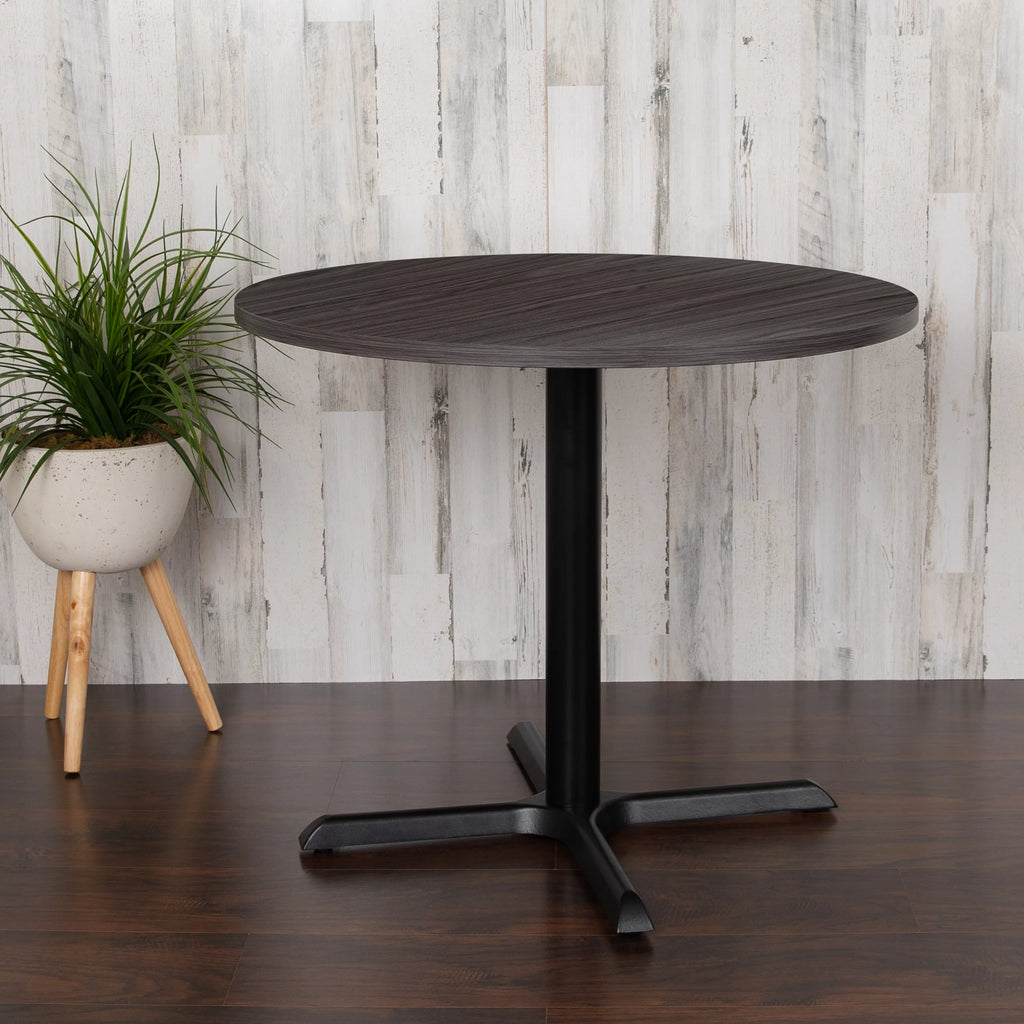 36" Round Rustic Gray Conference Table B14989