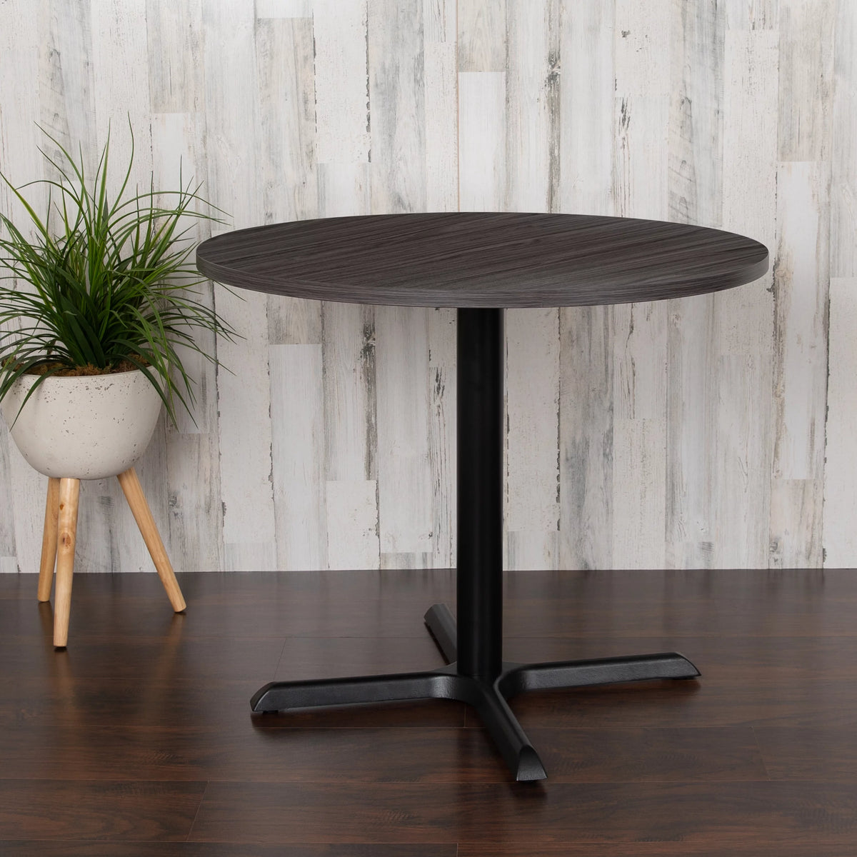 36" Round Rustic Gray Conference Table B14989