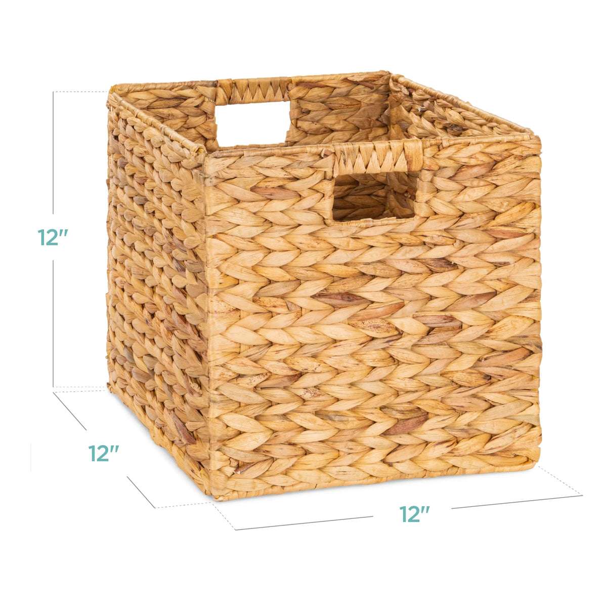 12x12in Hyacinth Baskets, Set of 5 Collapsible Organizers N1768