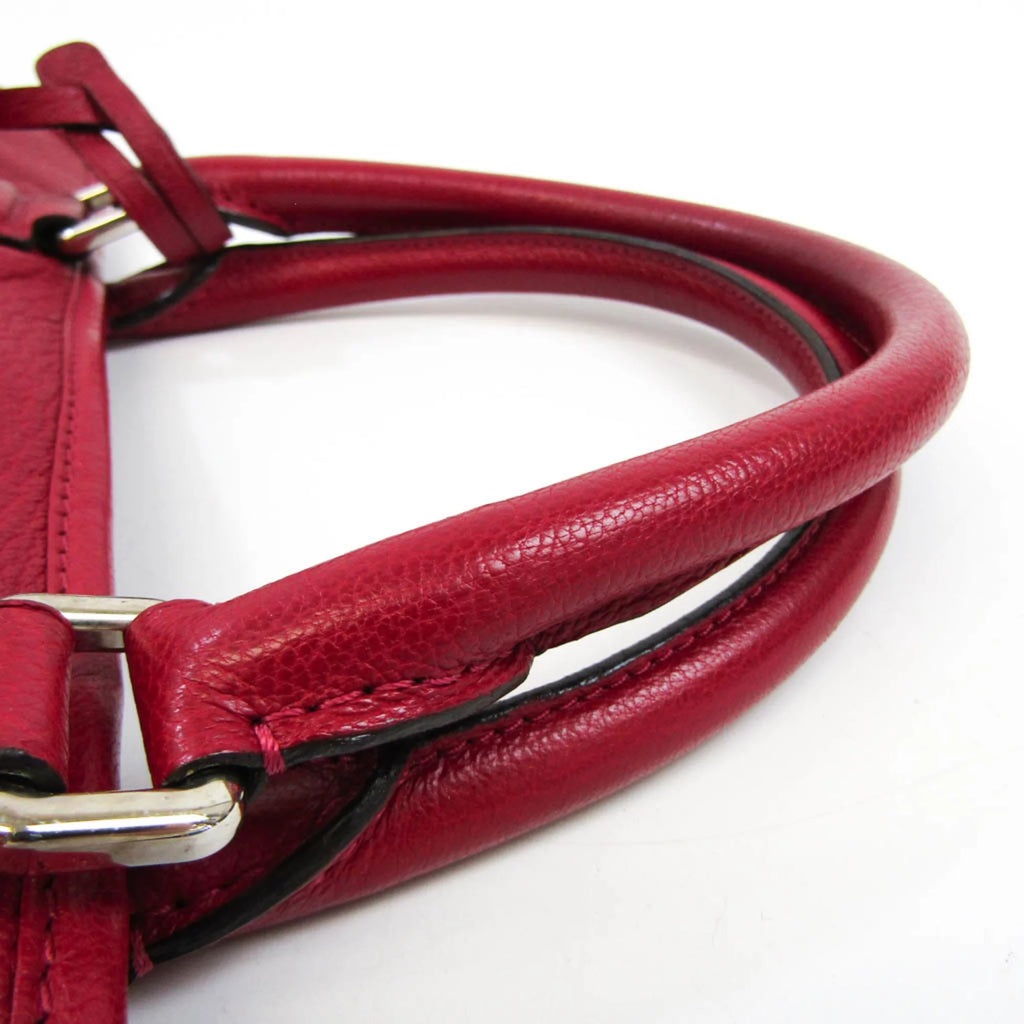 Pre-Owned Red Leather Handbag M159
