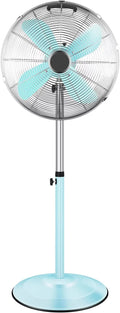 Metal Pedestal Fan, Quiet Oscillating Standing Fan with Height Adjustable C3059
