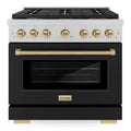 36 5.2 cu. ft. Gas Range with Convection Gas Oven in Stainless Steel with Black Matte Door F4062