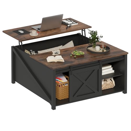 Black Lift Top Coffee Table with Storage W635311