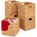 12x12in Hyacinth Baskets, Set of 5 Collapsible Organizers N1768