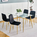 Black Dining Chair with Gold Metal Legs Set of 4 P44419