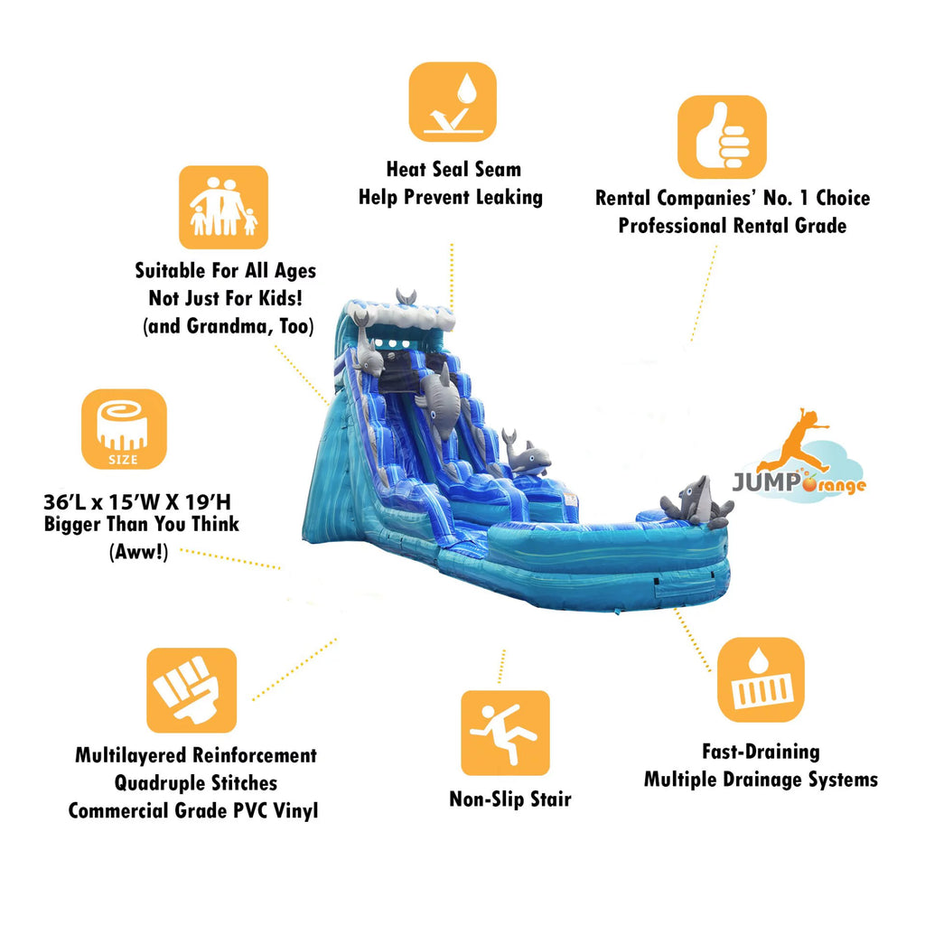 Commercial Grade Inflatable Water Slide with Detachable Pool V27997