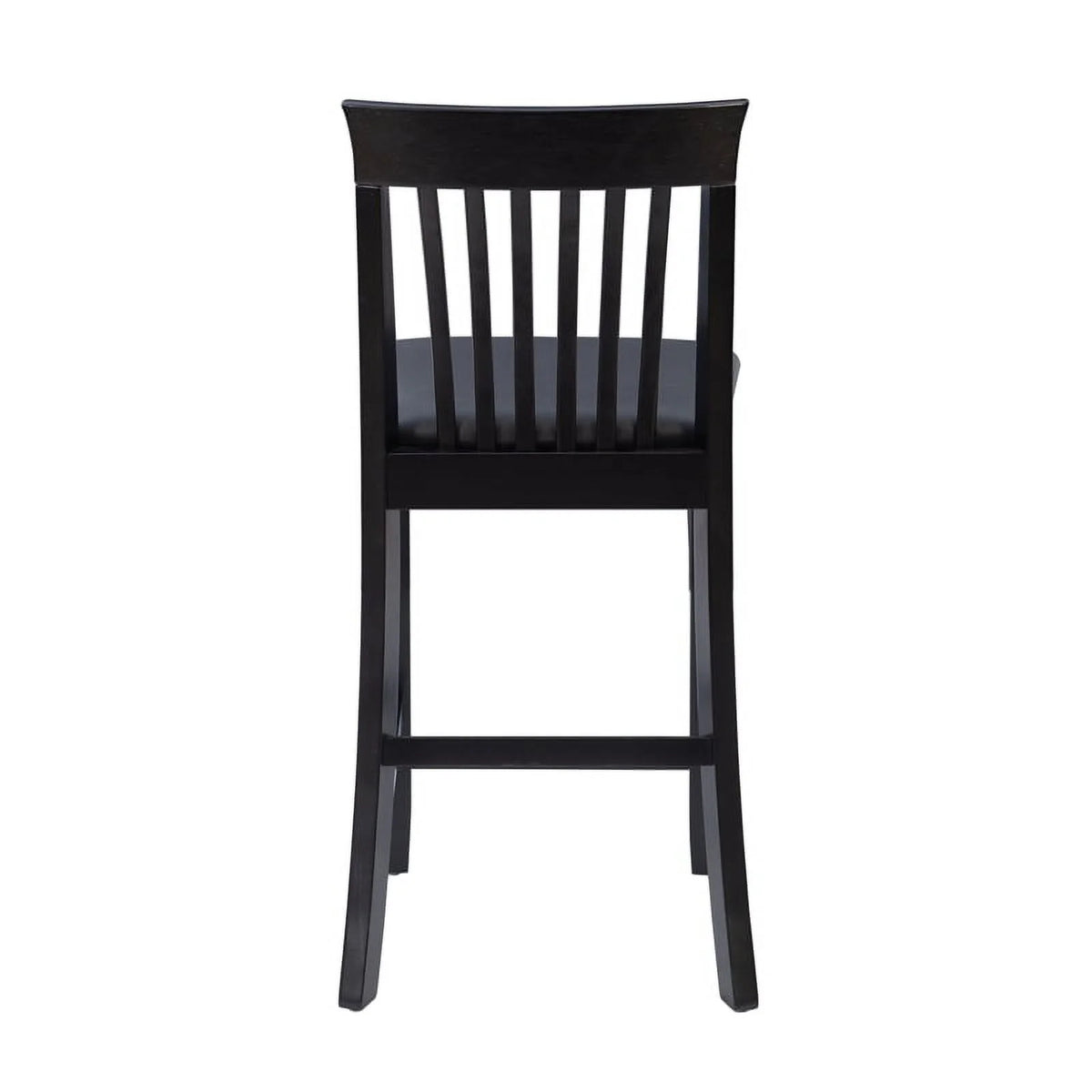 25" Wood Faux Leather Counter Stool in Black I85256