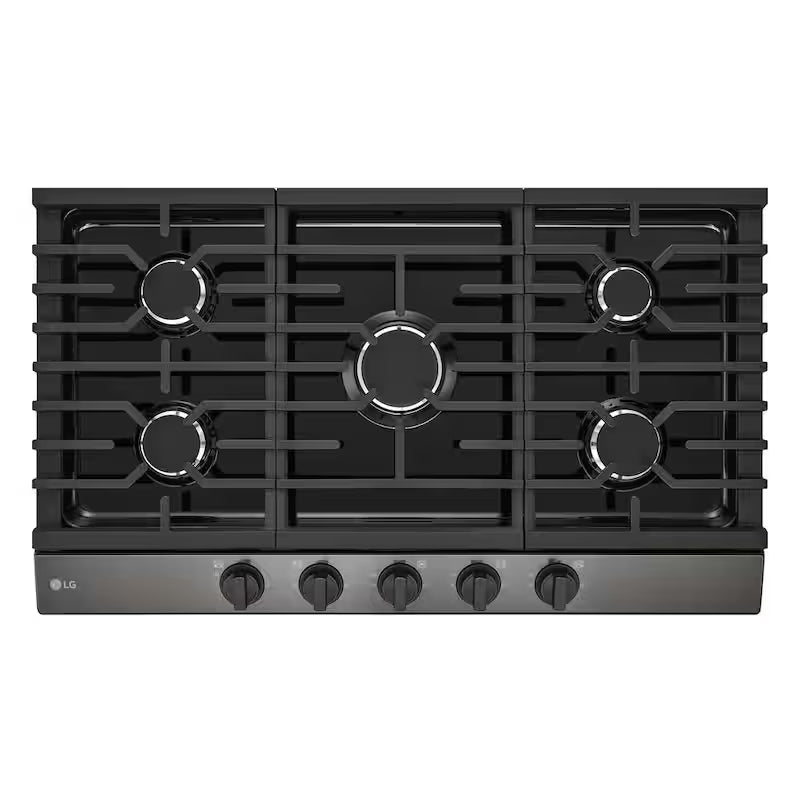 Black Stainless Steel 5 Burner Gas Cooktop P65291