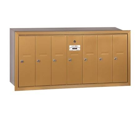 7 Door Sandstone Recessed Mounted Vertical Mailbox P9553