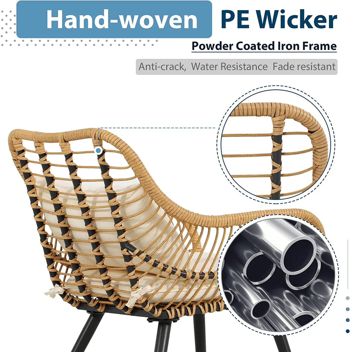 5-Piece PE Rattan Wicker Patio Furniture Set G6129