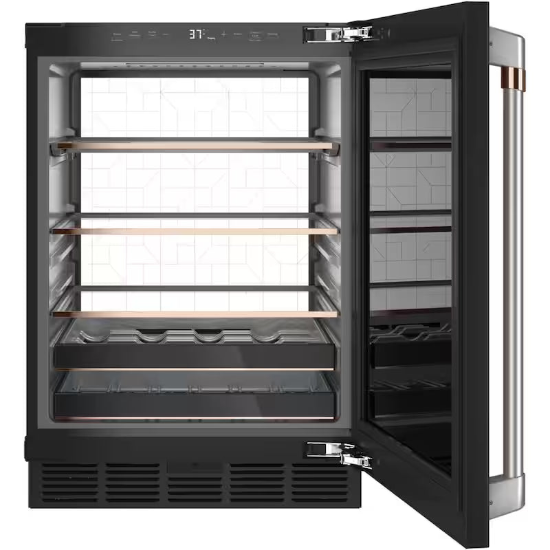 24 in. 14-Bottle Wine and 126-Can Beverage Cooler in Matte Black P2970