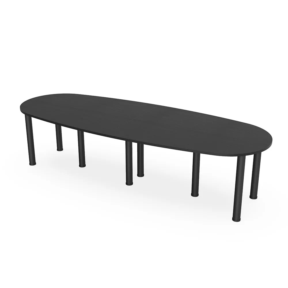 Oval Boat Shaped Conference Table with Power Modules R1330