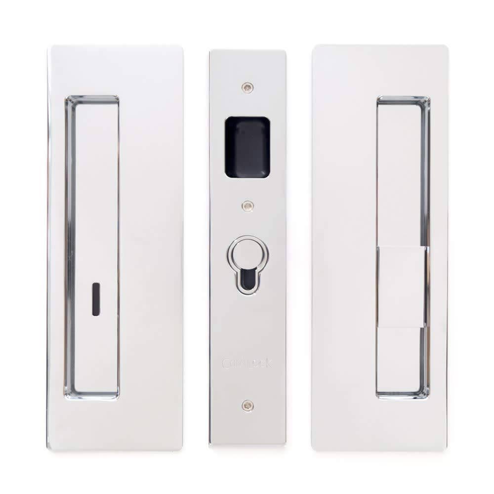Magnetic Privacy Pocket Door Pull Set Bright Chrome Q533