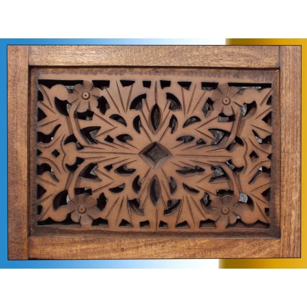 Foldable 4 Panel Mango Wood Room Divider Z858578