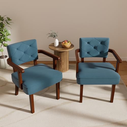 Small Grey Upholstered Armchair with Tufted Backrest P10068