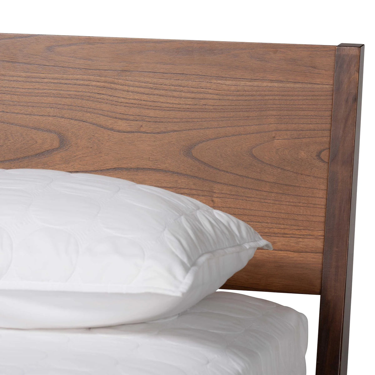 Walnut Brown Wood King Size Platform Bed P3056
