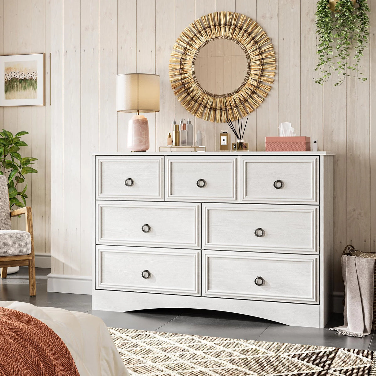 Gray 7 Drawer Wood Dresser S753