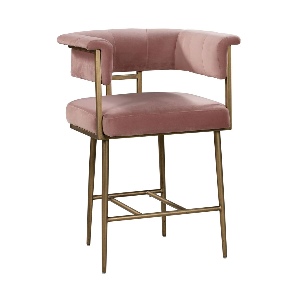 Blush Velvet Counter Stool W51774