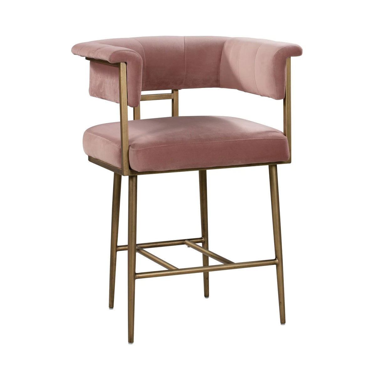 Blush Velvet Counter Stool W51774
