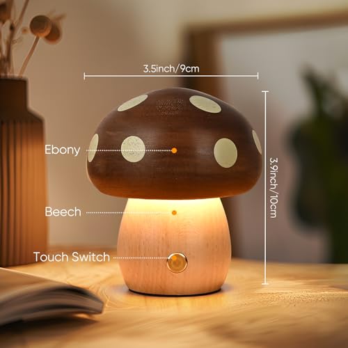 2 Pack Wood Mushroom Table Lamp L8219
